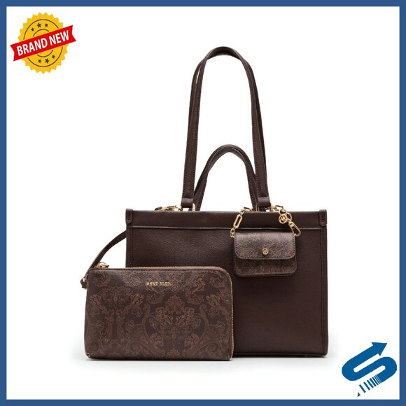 Large Double Handle Tote Bag with Floral Pattern and Removable Pouch